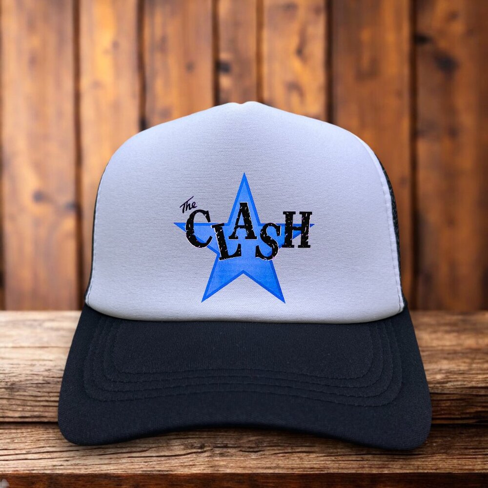 The Clash Unisex Trucker Hat Black Snapback 70s British Punk Rock Baseball Cap
